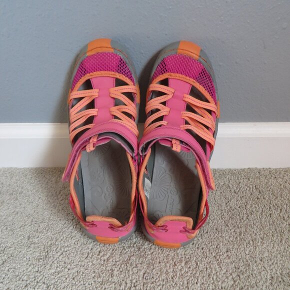 Jambu Youth Girls Water Sandals Size 4 Velcro Pink/Fuchsia/Coral/Gray Mary Jane - Picture 5 of 11